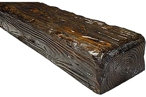 DECOWOOD DECO WOOD Viga de techo EQ005 de poliuretano, 2m de longitud, viga de PU con aspecto de madera (marrón oscuro - 19x13cm) Decoración de la lámpara conducto de la falsa viga