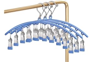 QIUPFGUT Quadrat Sockentrockner,Unterwäschebügel,Edelstahl Sockentrockner,Winddicht Trockengestell, Sockentrockner für Wäscheständer,Kleiderbügel zum Trocknen von Handtüchern(2 Stück) (Blau)