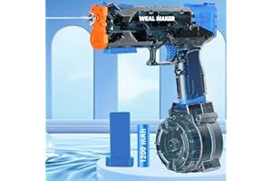 Brisum Strongest Electric Water Gun with 400 Ammos, Transparent Automatic Squirt Guns High Powered IP67 Waterproof, Classic Water Pistols Summer Pool Toys for Kids/Aldults