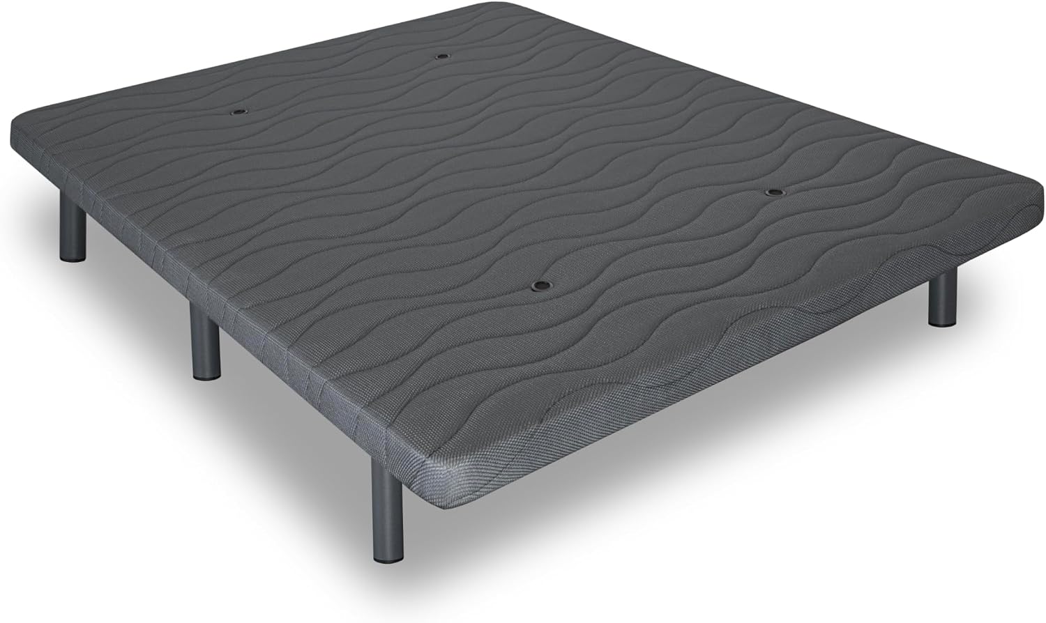 Matnature | Base Tapizada 3D l Estructura Estable Madera | Bastidor Metálico Super Resistente | Transpirable Aireadores Sistema FreshAir | Altura Base + Patas +/- 30 cm (150 x 190 cm, Gris)