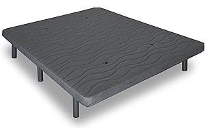 Matnature | Base Tapizada 3D l Estructura Estable Madera | Bastidor Metálico Super Resistente | Transpirable Aireadores Sistema FreshAir | Altura Base + Patas +/- 30 cm (150 x 190 cm, Gris)