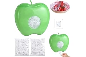 OUOQI 200 Stück Frischhaltebeutel mit Spenderbox,Aufbewahrungsbox für Frischhaltefolie,Elastische Frischhaltebeutel,Frischhaltefolie Box,für Lebensmittelaufbewahrung,Obstkonservierung