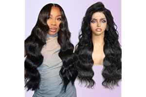 Smilenice 13x6 HD Lace Front Wigs Human Hair 200% Density, 16 Inch Body Wave Lace Frontal Wigs for Women, Brazilian Virgin Glueless Wig Human Hair Pre Plucked With Baby Hair