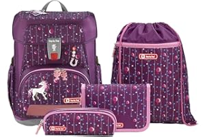 Step by Step Schulranzen-Set Cloud, 5-teilig, ergonomischer Tornister mit Reflektoren, höhenverstellbar mit Hüftgurt, ab der 1. Klasse, 19L