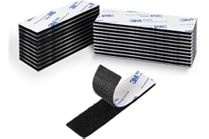 ELOVER Cinta adhesiva de de alta resistencia - 2,5 x 10 cm 12 pares - Sujetador adhesivo posterior resistente para uso en el hogar, oficina, interior y exterior - En lugar de agujeros y tornillos