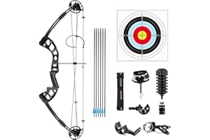 GCQ Compound Bow Archery, Aluminum Magnesium alloy Bow kit with Dyneema Bow String Right Hand Composite Bow with Adjustable Draw Length and Weight composite bow Archery Hunting Equipment