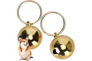 SXHLSELLER 2 szt. nierdzewne niezagubione miedziane dzwony bardzo głośna para kota i psa mosiężne przenośne dzwonki obroża dzwonki dla ratowania ptaków i dzikiej przyrody, Mosiądz Miedź,