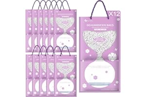 KTWSUEF Bolsas Antihumedad Armarios,Set 12 Pzas de 100g Protección Contra Olores y Moho,Bolsas Antihumedad para Armario, baño,Wardrobe,Coche(Púrpura)