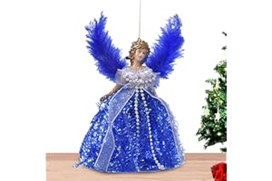 Baogao Weihnachtsengel für Baum | Weihnachtsdeckel für Bäume Engel | Engel-Anhänger mit Flügel-Ornamenten für Weihnachtsbaum, Baumspitzen-Dekorationen
