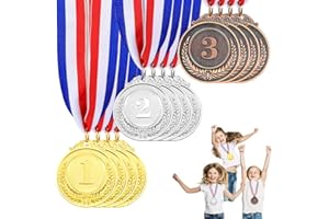 Xlong 12 Piezas Medallas Ganadores,Medallas Niños Metal,Medallas de Oro Niños,Medallas Deportivas,Medalla Olimpica Imitacion,Medalla Competicion,Medallas Futbol Metal