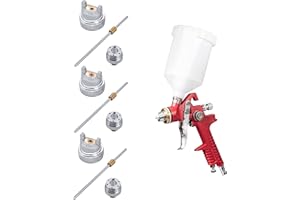 BenBow HVLP Paint Spray Gun with Nozzle Set 1.4 + 1.8 mm + 2.5mm Spray Gun Kit with 600 ml Plastic Cup