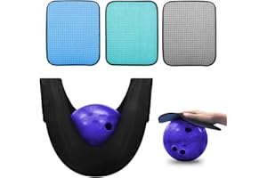JINGEGECOME 3Pcs Bowling Towel Set with Bag, Microfiber Bowling Shammy Pad with EZ-Grip Dots, Bowling Towel Bowling Ball Shammy Bowling Cleaner Towel for Clean/Storage Bowling, Ideal Bowling Accessories