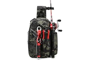 icyant Sac à Dos de Pêche, résistant à l'eau avec Support de Canne à pêche pour Matériel de Pêche, la randonnée