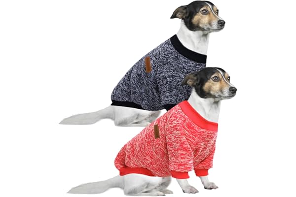 HuaLiSiJi 4XL Jersey Perro Grande Sudadera para Perro Grande Ropa para Perros Grandes,Cálido y Ligero, Textura Suave, Fácil de Poner y Quitar y Color Brillante (4XL, Rojo+Azul Marino)