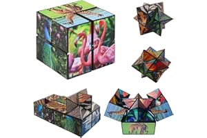 BEIBEIJIA 2-in-1 Magic Cube Set, Wildtier Infinity Cube, Sternenwürfel Zauberwürfel Set, Premium Spielzeug für Kinder & Erwachsene | Kreatives Lernspielzeug & Entspannungswürfel Geschenkidee
