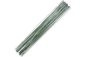 MORAINJAY 100P Stelo Filo Floreale Verde Militare,26 Gauge/0.5mm Steli per Fiori in Carta,16 Pollici Filo Floreale Avvolto,Filo Flessibile per DIY Artigianato, Ghirlande, Decorazioni
