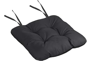 Domarex Gartenstuhlkissen Silla 50x50 cm - Wasserdichtes Kissen für den Gartenstuhl Sitzkissen an Stuhl fesselt - Hochwertiger Polyester - weiches Stuhlkissen mit Bändern - Graphit