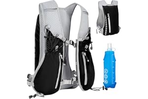 Expansea 7L Mochila Hidratación Ligera Impermeable con Soft Flask 500ml, Multifunción Mochilas de Hidratación, Chaleco Reflectante para Correr Ciclismo Carrera Trail Running