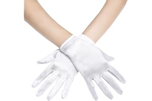 Coucoland Damen Handschuhe Satin Classic Opera Fest Party Audrey Hepburn Handschuhe 1920s Handschuhe Damen Lang Kurz Elastisch