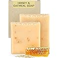 AUTHENTIC BATH & SOAP Cold Processed Honey & Oatmeal Bar Soap, Moisturizing, Soothing, for Men & Women, Natural, Handmade, Cruelty Free, All Skin Types. (Pack of 2) 120 g Each