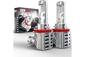 CENMOLL H11 Led Headlight Bulb, 90W 18000LM 500% Brightness 360 Degree Adjustable Beam Angle H8 H9 H11 Headlight Bulb Canbus Error Free 6500K Cool White Mini Size All-in-one Wireless Design, Pack of 2