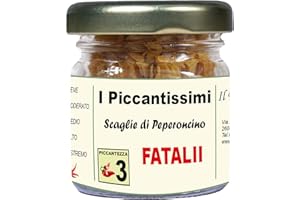 I Piccantissimi - FATALII peperoncino piccante in vasetto da (15 gr) - Scaglie di Peperoncino a lunga conservazione - peperoncino secco coltivato con rispetto in Italia (300.000 SHU)