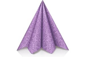 GRUBly® Servietten LILA, VIOLETT, Stoffähnlich [50 Stück], Hochwertige lila Tischdekoration für Hochzeit, Geburtstag, Feiern, 40x40cm, AIRLAID QUALITÄT