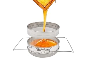 MOGOULUA Colino per Miele in Acciaio Inossidabile per Uso Alimentare Filtro per Miele da Cucina Filtro a Doppio Strato Setaccio per Miele a Rete Fine Setaccio per Miele con Manico Elasticizzato