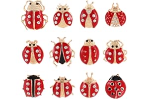 SOIMISS Lot de 12 épingles de poitrine strass pour fille femme femme bijoux épingle accessoires dessin animé vêtements broche femelle un vêtement corsage broches coccinelle animal délicat