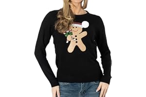 NOROZE Women's Xmas Jumper Merry Ladies Elf Pullover Knitted Sweater UK Sizes 8-18