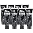 Ecodenta Charcoal Toothpaste, Teeth Whitening Toothpaste I Naturally Whitens Teeth and Removes Plaque I Black Natural Toothpaste Fluoride Free, Set 8x100ml