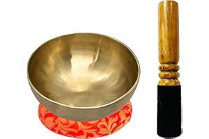 FEWA Tibetan Singing Bowl Set 15 CM - Designed on PETER HESS Technique, 100% Hand Hammered Rare Himalayan Sound Therapy Bowl Soothing Harmonic Tone for Sound Therapy, Chakra Balancing, Meditation