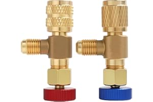 TOALUEA 2 Pezzi Riempimento Refrigerante Valvola di Sicurezza R410 R22, Valvole Controllo Ottone Flusso dell' Aria Condizionata, Refrigerante Valvola di Carica per Manutenzione Dell'aria Condizionata
