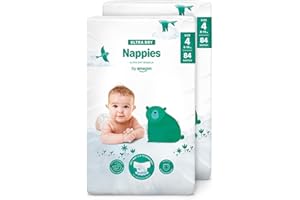 By Amazon Pannolini ultra asciutto - Taglia 4 (8-14 kg) - Con canali d'areazione, Bianco, 168 Unità (2 confezioni da 84) - Nuova versione (Precedentemente un marchio Mama Bear brand, stesso prodotto)