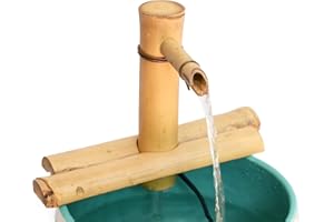 Bamboo Accents Kit de Fontaine à Eau de Jardin Zen – Bec réglable de 17,8 cm avec Finition Mate Lisse, Comprend Une 220 v Pompe Submersible – Idéal pour Une Utilisation en intérieur et en extérieur