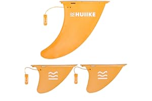 HUIIKE Pinna SUP Gonfiabile Confezione da 3 Rimovibile Pinna per SUP Aerodinamica con Blocco di Sicurezza | Accessori Stand Up Paddle | Deriva Tavola Gonfiabile | Fins per Tavola, Canoa, Kayak