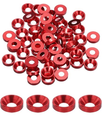 40 Piezas Arandelas Avellanadas M5 De Aluminio Anodizado Rojo - Para Tornillos, Proyectos DIY, Automoción Y Modelismo