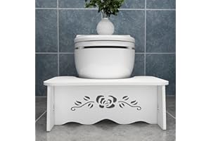 wyewye Bathroom Stool Foldable Poop Toilet Adult, 7 Inch Potty for Adult and Kids Aid, Wood-Plastic Board, Environmentally Friendly Materials Shower Stool, White, 10 (MT)