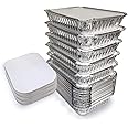 Awadh Aluminum Foil Container with Lid - 660 ml, Pack of 25, Silver Food Parcel Container, Packing Meals Containers