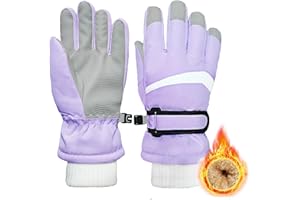 lifwimner Gants de Ski Enfants, Gant d'hiver en Polaire Chauds pour Garçons Filles, Gants de Neige Imperméable Coupe-Vent pour Snowboarding Skiing Cycling