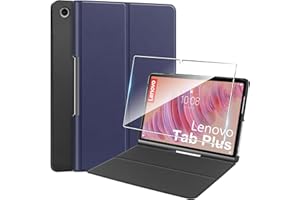ROJEUINN Hülle für Lenovo Tab Plus 11.5'' (2024) Tablette Case Cover +1 Stücks Schutzglas Schutzfolie,Ultra Schlank Superleicht Dreifach Falt Klapp Schutzhülle Case -Blau