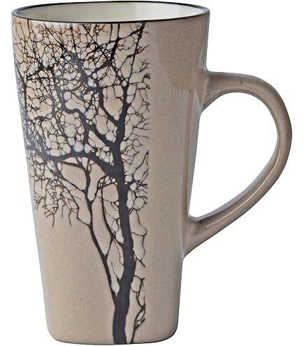 Villa Collection Hela – Set 4 Tazzine Da Caffè In Gres Blu – Motivo Legno, 10 Cl - 2