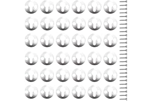 MIPIACE 30 Stück Bilderrahmen Aufhänger Rund Bildaufhänger Haken Schlüsselloch Aufhänger Metall Bild Aufhänger für Aufhängen von Bilderrahmen mit 60 Stück Schrauben (25×25 mm)