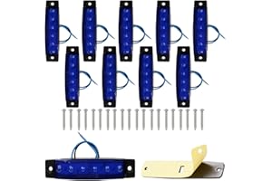 GALDOEP 10 Pezzi LED Indicatori Laterali Luci,12V/24V Luci di posizione laterali indicatori, LED Laterali/Anteriore/Posteriore Indicatori per la maggior parte di autobus, camion, rimorchi ecc. (Blu)