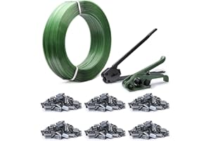 U.S. Solid Kit de tensores para fleje de embalaje de trabajo pesado, herramienta de flejado de pallets, 600 sellos metálicos, rollo de fleje PET de 600m