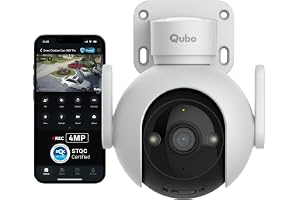 Qubo Smart Outdoor Cam Pro 360° 4MP | No SD Card Required, Records Directly on Cloud | STQC Certified | AI Person Detection | Automatic Alarm & Spotlight | Dual Night Vision | IP66 Rating