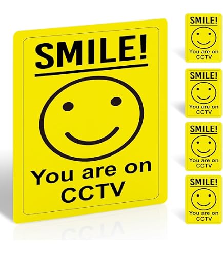 V Safety Warnschild „Smile You're On Camera!“ – 100 X 150 Mm, Aus 3 Mm Aluminiumverbund