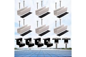 FIVAVA Kit de soporte de módulo solar de 12 cm, soporte para módulo fotovoltaico para techo plano y techo trapezoidal, soporte para panel solar, rieles para módulos solares
