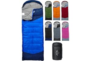 ETGLCOZY Sleeping Bags for Adults Kids, Ultralight Compact w/Compression Sack for Warm & Cold Weather Camping Essentials for Backpacking Hiking Travel Indoor - Unisex Boy Girl Man Woman