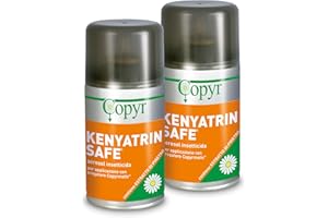 Copyr Kenyatrin Safe - Insetticida Antizanzare, Mosche e Insetti Volanti, 2 Bombole 250ml, Piretro Insetticida Biologico Repellente Zanzare Professionale Casa, Ho.Re.Ca., Settore Pubblico, Sanitario